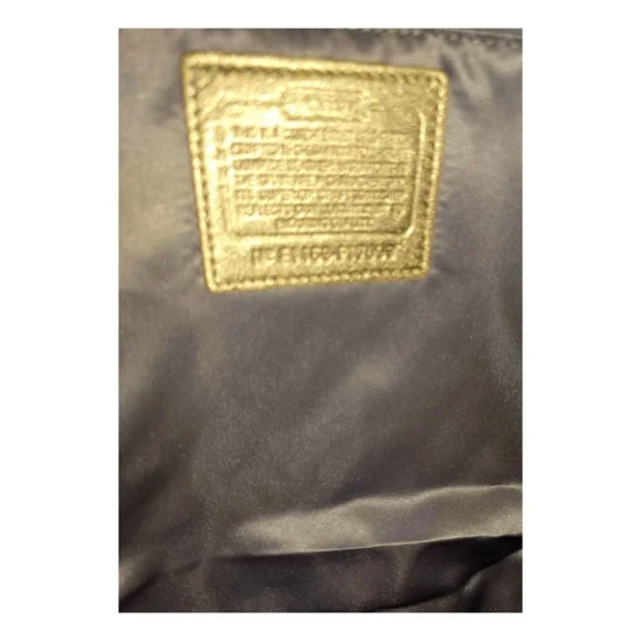 Coach North South Gold Metallic Woven Leather Tote Bag - Picture 7 of 7